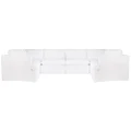 Birkshire Fabric Slip Cover Modular U-shape Sofa, 4 Seater, White