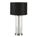 Left Bank Glass Base Table Lamp, Nickel / Black