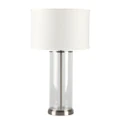 Left Bank Glass Base Table Lamp, Nickel / White