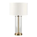 Left Bank Glass Base Table Lamp, Brass / White