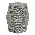 Oblique Seashell Inlay Accent Stool / Side Table