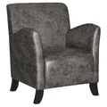Balmoral Vintage Faux Leather Armchair, Dark Grey