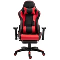 Cybertan PU Leather Gaming Chair with Telescopic Footrest, Black / Red