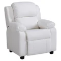 Nullica PU Leather Kids Recliner Armchair, Ivory