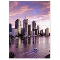 "Attractive Places" Framed Canvas Wall Art Print, Brisbane Sunset, 110cm