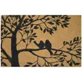 Birds on Tree Silhouette Premium Handwoven Coir Doormat, 80x50cm