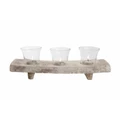 Palmira Ceramic & Glass 4 Piece Tealight Set, Distressed Dirty White