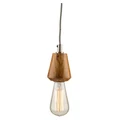Eleazer Tapered Wooden Pendant Light with Silver Detail