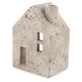 Palmira Cement House Lantern with Chimney, Medium, Dirty White