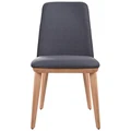 Benato Fabric Dining Chair, Dark Grey / Natural