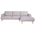 Rocella Italian Leather Corner Sofa, 2.5 Seater with RHF Chaise, Light Grey