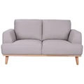 Rocella Italian Leather Sofa, 2 Seater, Light Grey