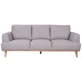Rocella Italian Leather Sofa, 3 Seater, Light Grey