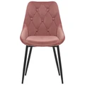 Emma Velvet Fabric Dining Chair, Blush