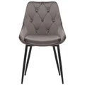 Emma Velvet Fabric Dining Chair, Grey