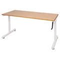 Triumph Height Adjustable Office Desk, 150cm, Beech / White