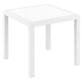 Siesta Orlando Resin Wicker Square Outdoor Dining Table, 80cm, White