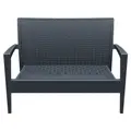 Siesta Tequila Commercial Grade Resin Wicker Outdoor Sofa, 2 Seater, Anthracite