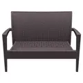 Siesta Tequila Commercial Grade Resin Wicker Outdoor Sofa, 2 Seater, Chocolate