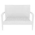Siesta Tequila Commercial Grade Resin Wicker Outdoor Sofa, 2 Seater, White