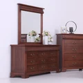 Lucchese African Walnut Timber Dresser with Mirror