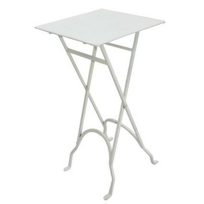 Vezins Iron Square Side Table, White