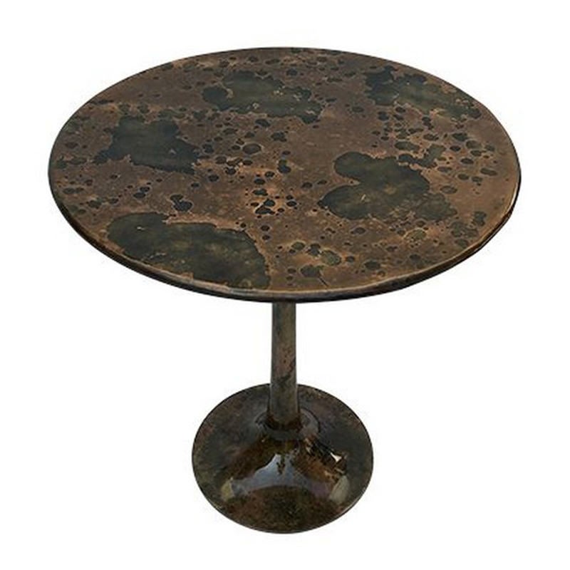 Perrier Iron Round Pedestal Side Table