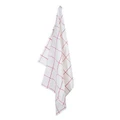Lyon Linen Tea Towel, Check, Off White / Red