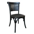 Paris Timber & Rattan Dining Chair, Distressed Black