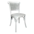 Paris Timber & Rattan Dining Chair, Distressed White