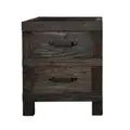 Maksim Reclaimed Elm Timber 2 Drawer Bedside Table, Black Wash