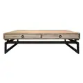 Torano Reclaimed Elm Timber & Iron 2 Drawer Coffee Table, 140cm