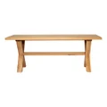 Macon American Oak Timber Trestle Dining Table, 300cm