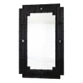 La Mer Mahogany Timber Frame Wall Mirror, 110cm, Black