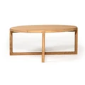 Collaroy American Oak Timber Round Coffee Table, 100cm