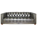 Warwick Leather Sofa, 3 Seater, Illyrian Charcoal
