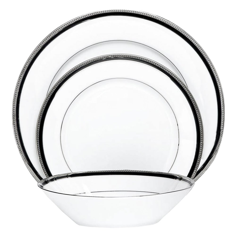 Noritake Toorak Noir Fine Porcelain 12 Piece Dinner Set