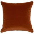 Sass Feather Filled Velvet & Linen Euro Cushion, Caramel / Oatmeal