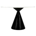 Luxford Marble Topped Iron Round Dining Table, 112cm, Black