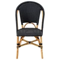Positano Rattan Bistro Dining Chair, Black