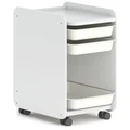 Boori Neat Wooden Mobile Stationery Cabinet, Barley White