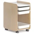 Boori Neat Wooden Mobile Stationery Cabinet, Barley White / Almond