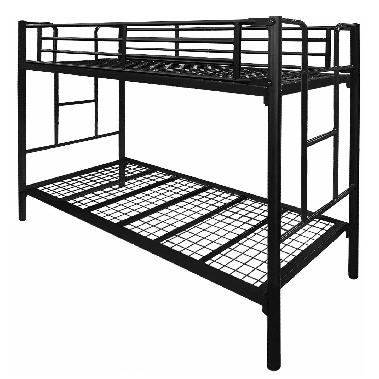 Tubeco Junee Australian Made Commercial Grade Metal Bunk Bed, Single, Matt Black