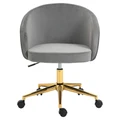 Liz Velvet Fabric Office Chair, Grey
