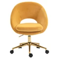 Octavia Velvet Fabric Office Chair, Mustard