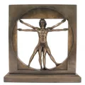Veronese Cold Cast Bronze Coated Figurine, Leonardo Da Vinci's Study of Proportion