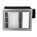 Domini 3-in-1 Bathroom Heater with Exhaust & LED Panel Light, Silver