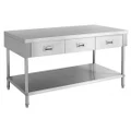 Stainless Steel Bench With 3 Drawers 1500 W x 700 D