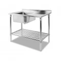1000 W x 600 D Stainless Steel Sink Bench with Left Bowl