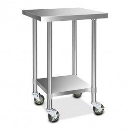 Stainless Steel Kitchen Bench with Wheels 762 W x 762 D